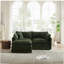 Canapé à deux places avec repose-pieds Chenille, canapé modulaire en L avec repose-pieds 2 places, causeuse avec repose-pieds pour petit espace de vie, chenille verte-591856181-591856177