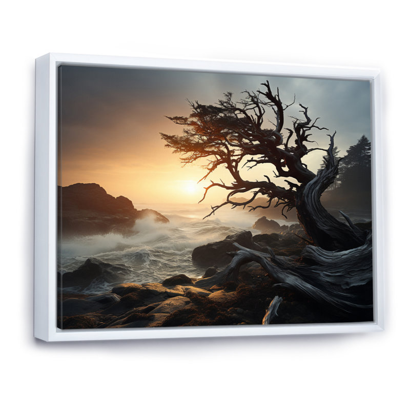 «Beach Photo Coastal Symphony I», reproduction sur toile, H 12 po x l 20 po x P 1 po, Cadre flottant blanc