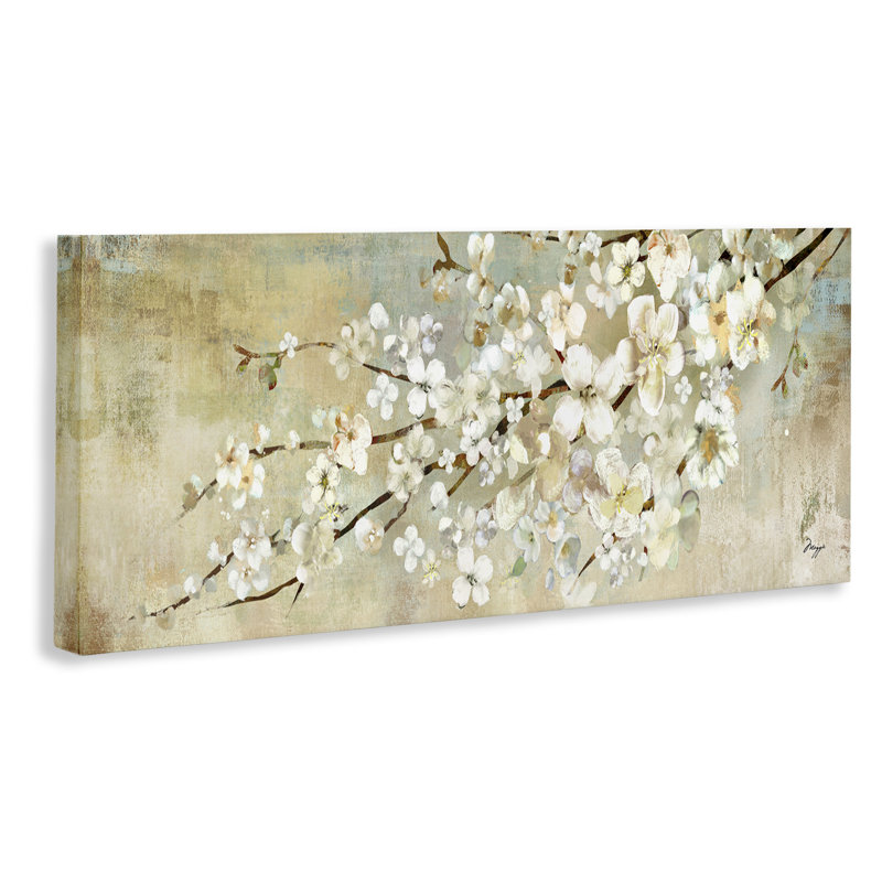 «Blooming Flower Tree Branch», art mural sur toile par Main Line Studio, H 10 po x l 24 po