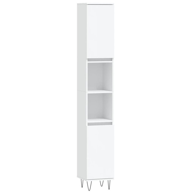 Milla Floor Mounted Linen Cabinet, White