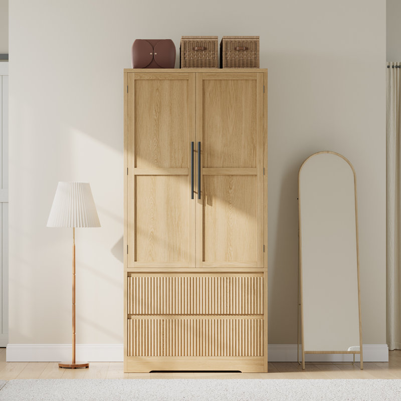 Armoire autoportante de 66 po de hauteur avec tringle et tablettes suspendues