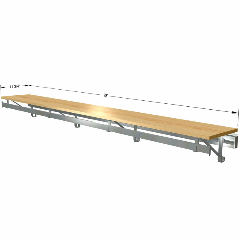 Single Shelf-Hang Closet System, Maple, 8.5"H x 88"W x 11.75"D