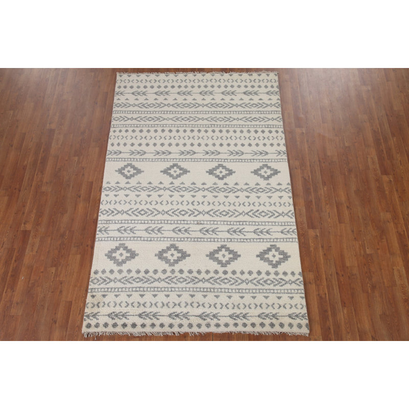 Tapis à motif géométrique indien 5 x 8