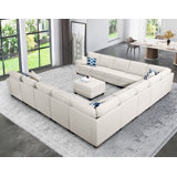 17 - Piece Upholstered Sectional