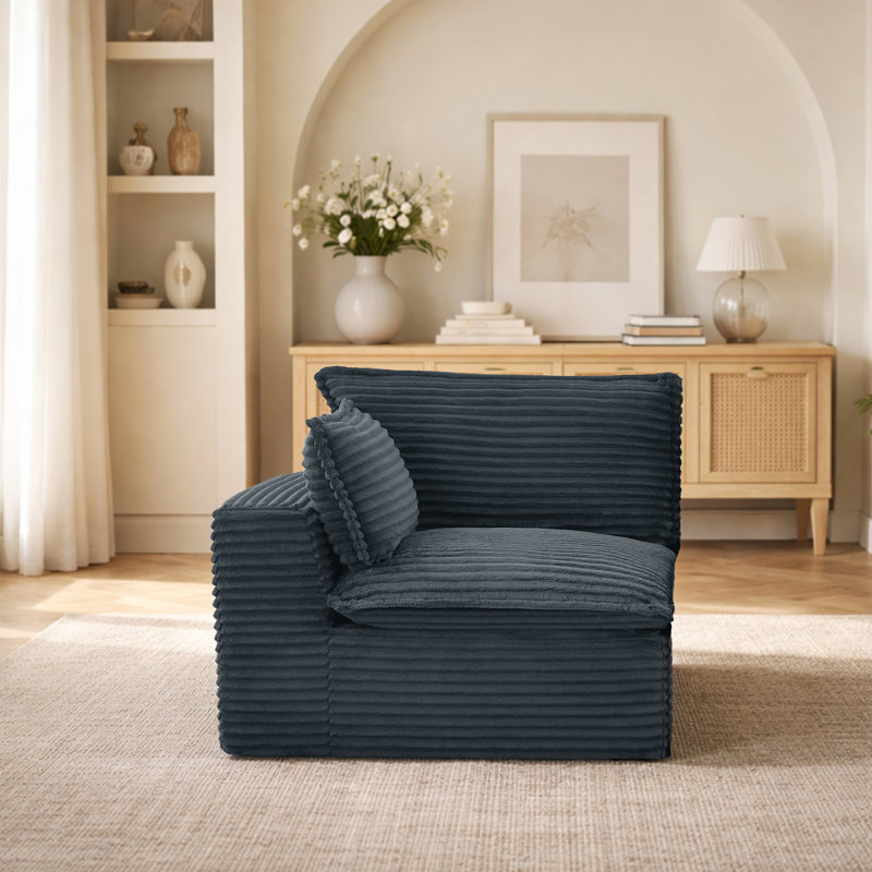 Fauteuil d'appoint moderne avec accoudoir droit, Grey