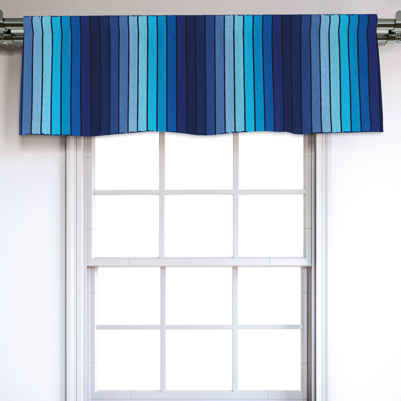Sateen Striped Ruffled Window Valance