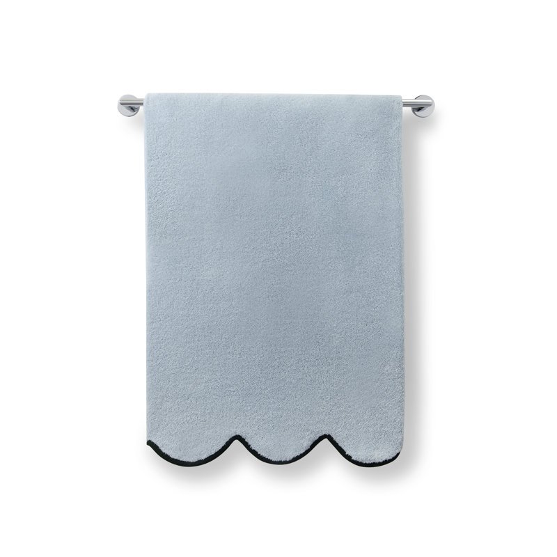 Scalloped Hand Towel, Blue