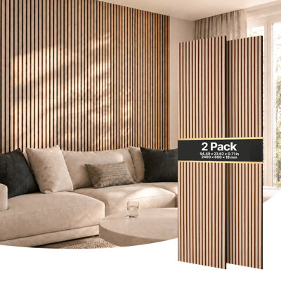 Excellent Acoustic Performance: Designed for outstanding noise reduction, these acoustic wood wall panels achieve an NRC rating of 0.8, making them ideal for homes, offices, studios, and other indoor spaces Premium Slatted Construction: Crafted from high