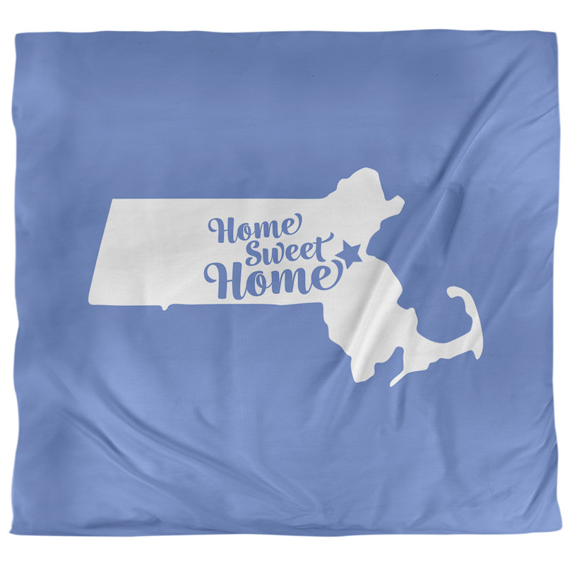 Housse de couette simple pour boston home, Housse de couette pour très grand lit, Bleu, Polyester brossé