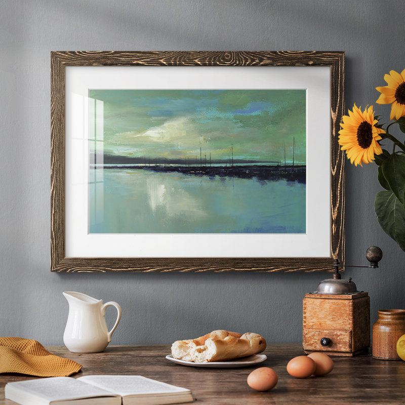Peinture portuaire légère - cadre simple, Noyer, H 18 po x l 26 po