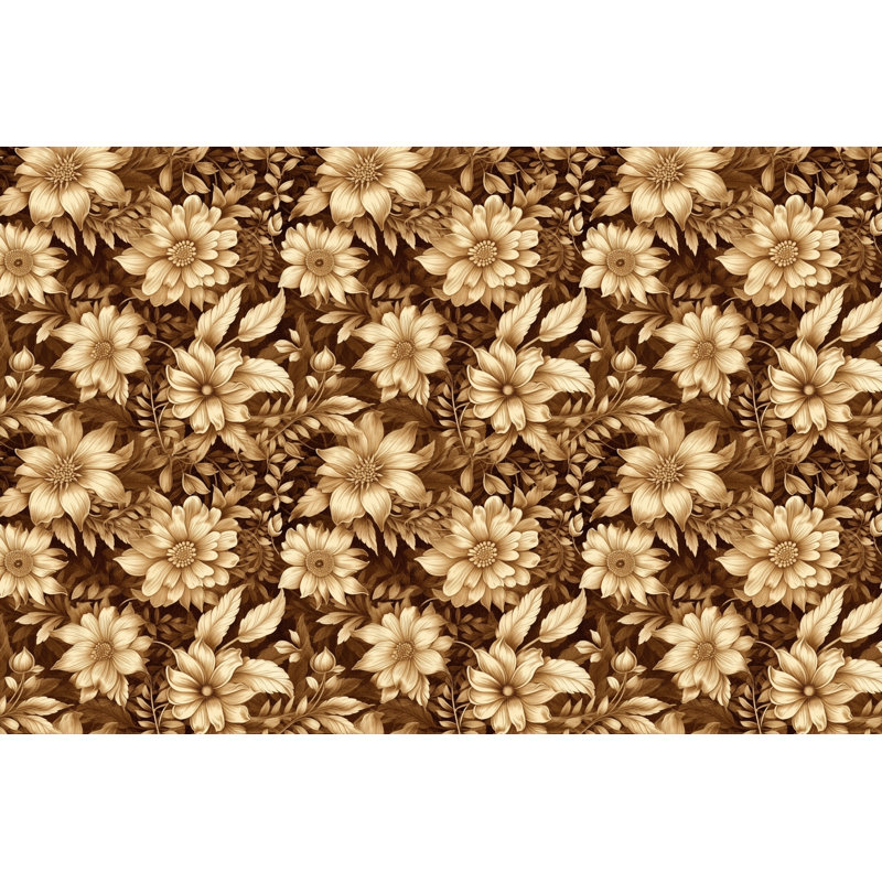 Machine Printed Comforter, Twin Extra Long Comforter, Brown/Gold