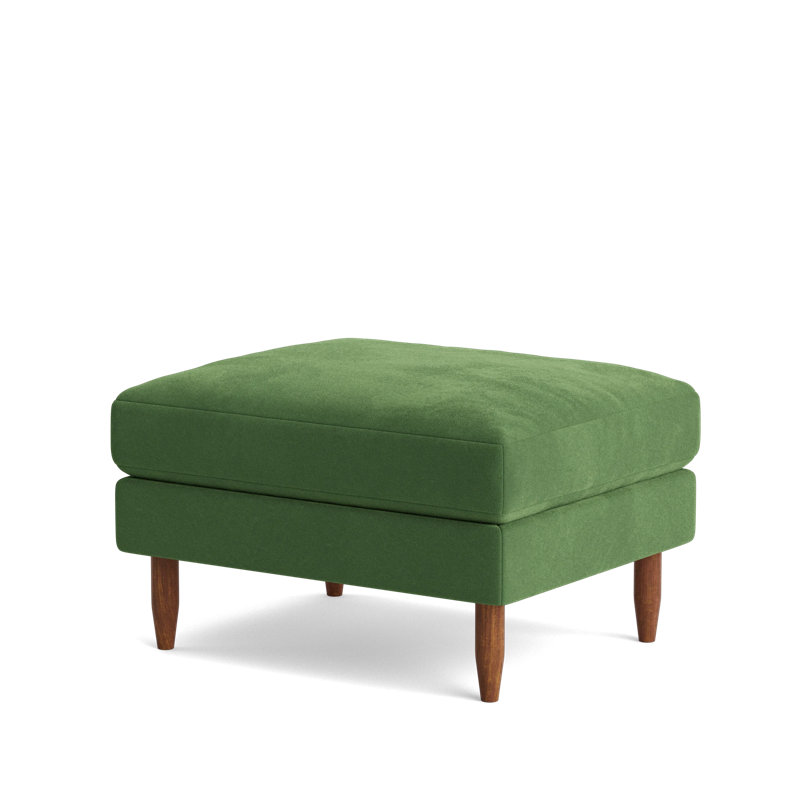 Skinny Fat Ottoman, Performance Velvet - Ivy