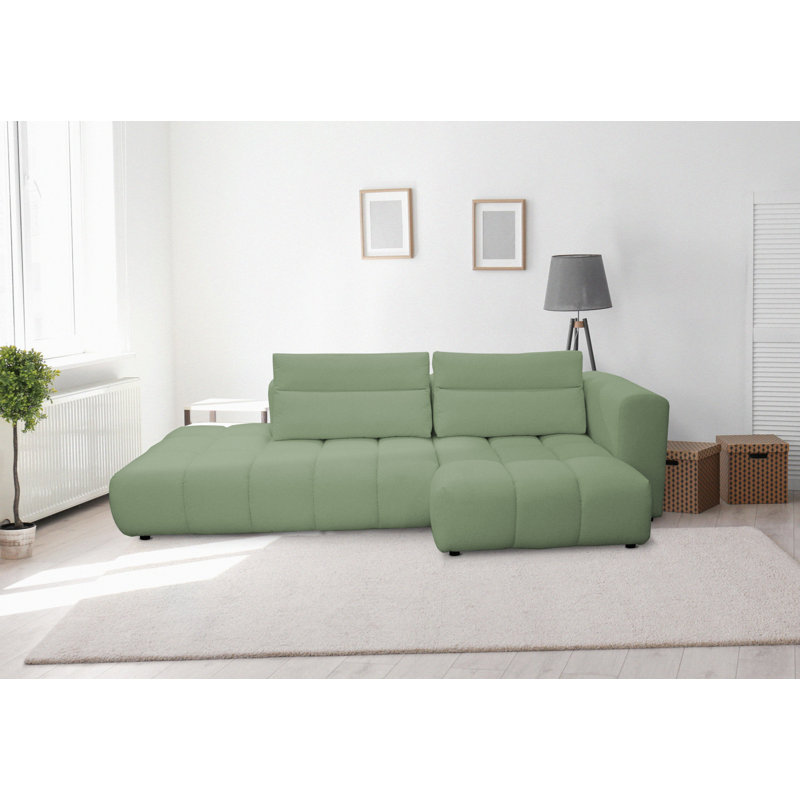 4 Seater Sofa & Chaise, Right Hand Facing, Green
