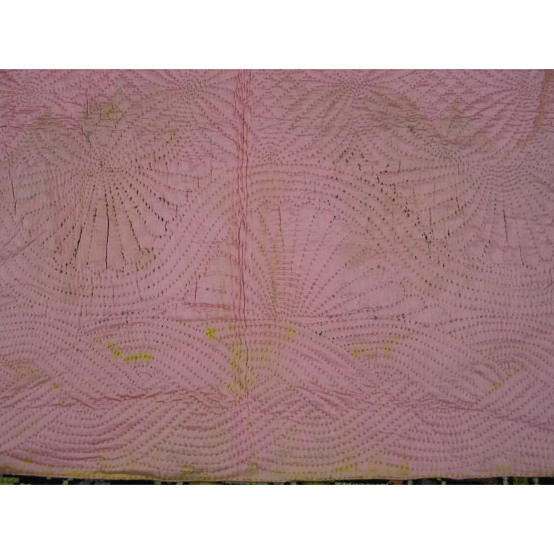 Multicolor Jewel Tones Wool Antique Allover Geometric Quilt Needlework 1920s Rug
