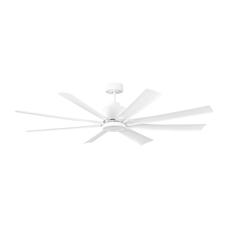 Generation Lighting Fan Terrazas Indoor Ceiling Fan with Threaded Downrod, Matte White ABS blades and Handheld Remote