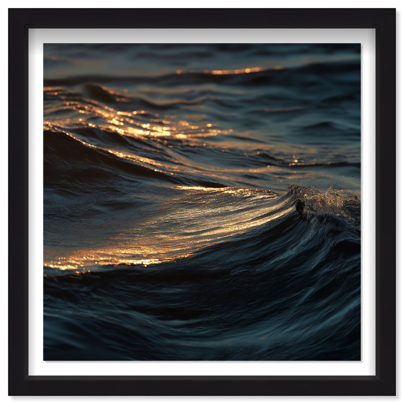 Sunset Sea I Print by Oliver Gal, 21.5" H x 21.5" W, Black Shadowbox