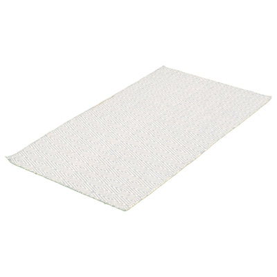 Tapis bleu / crème en laine et en coton tissé à plat à la main à motif rectangulaire 2 pi 11 po x 5 pi 6 po Botsford