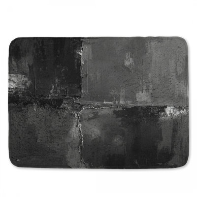 Tapis de bain abstrait texturé monochrome