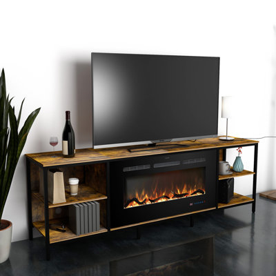 Crédence de rangement l 70 po avec foyer électrique Moorehouse