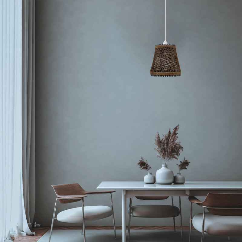 18cm H Chenille Bell Lamp Shade ( Screw On ) in Hemp