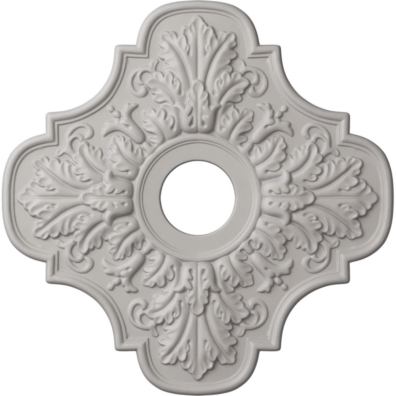 Endurathane Peralta Ceiling Medallion, 17 3/4"OD x 3 3/4"ID x 1"P (Fits Canopies up to 4 5/8"), Hand-Painted Ultra Pure White Finish