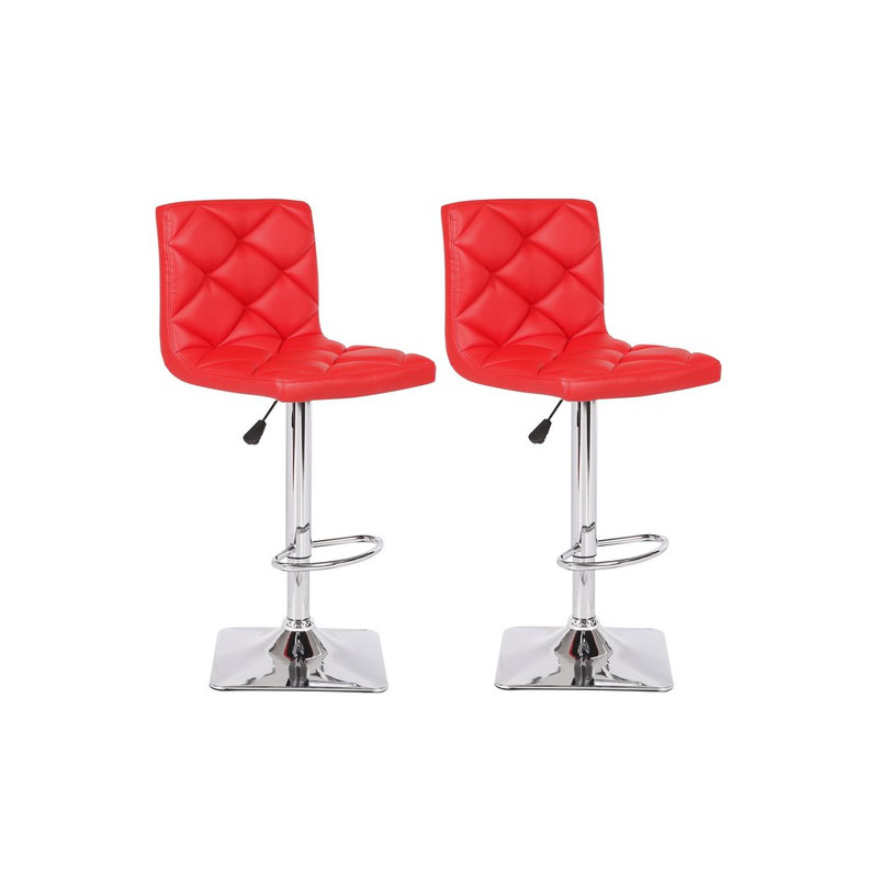 Tabouret tournant à hauteur réglable Dutcher, Rouge