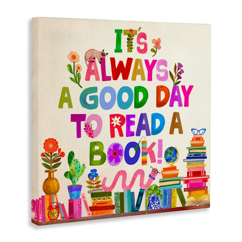 Good Day To Read A Book, conception de Katherine Herrell Studio, H 17 po x l 17 po