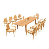 Outdoor 11 - Piece Teak Dining Set