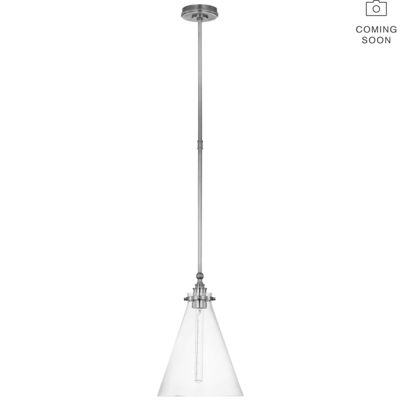 Parkington 1 - Light Pendant, 15.5" H x 11" W x 11" D, Polished Nickel, Clear Glass