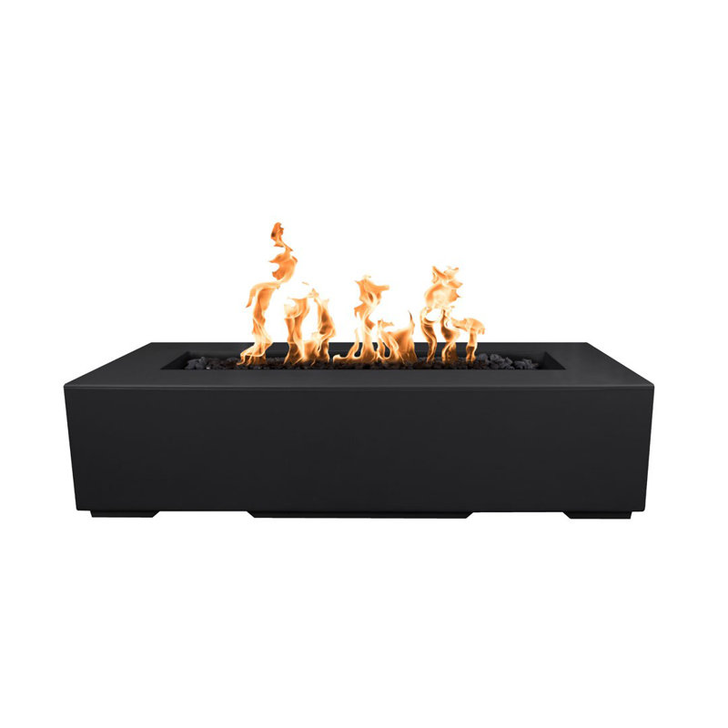 Regal Rectangle Concrete Smokeless Fire Pit, 13" H x 54" W x 24" D, Black, Propane