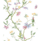 Secret Garden Garden Bird Trail Design 33' L x 21"  W Wallpaper Roll