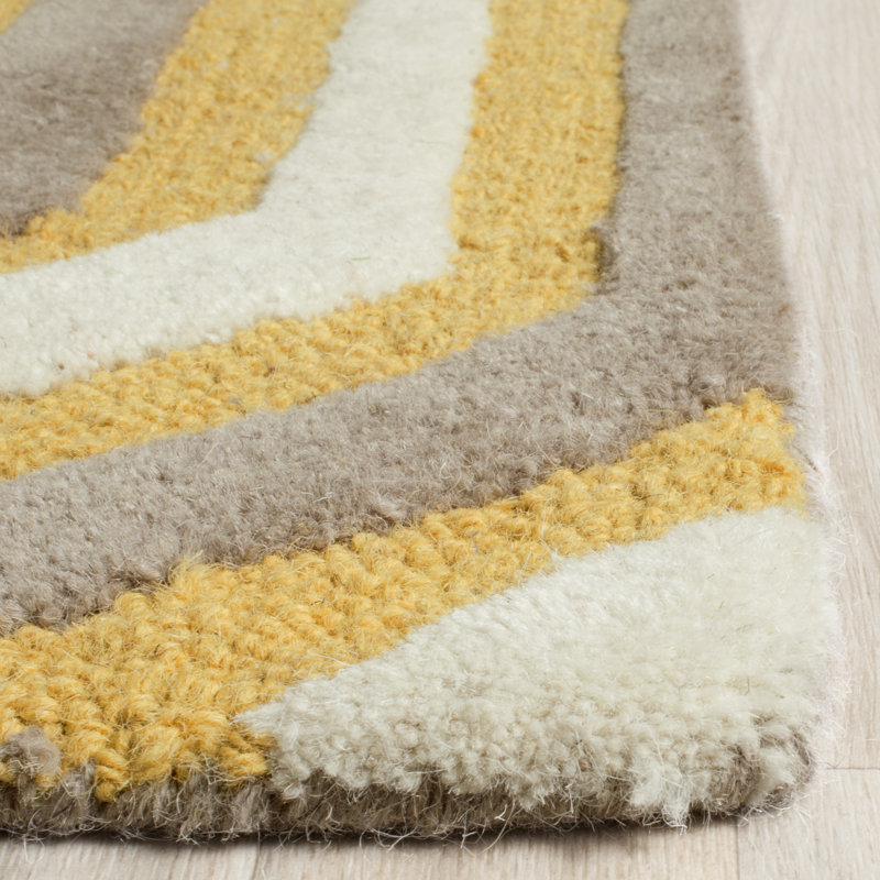 Ellicott Hand Tufted Wool Geometric Rug, Rectangle 5' x 8'
