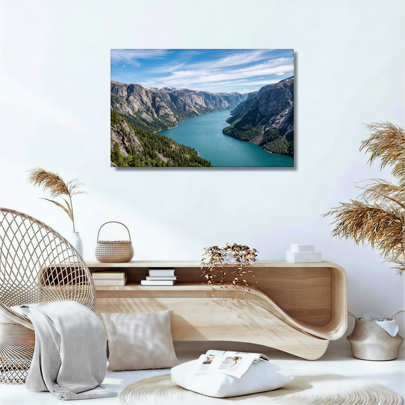 Ensemble de 1 tableau sur toile représentant un lac de montagne, H 24 po x l 36 po, Wrapped Canvas