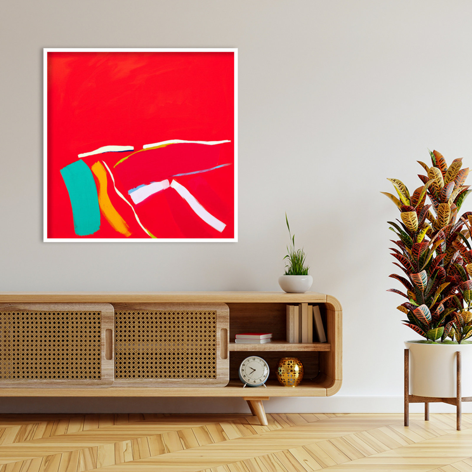 Passion Print by Angie Kenber, 41" H x 42" W, White