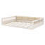 Lit plateforme tapissier avec garde-corps et coussin-434689283
