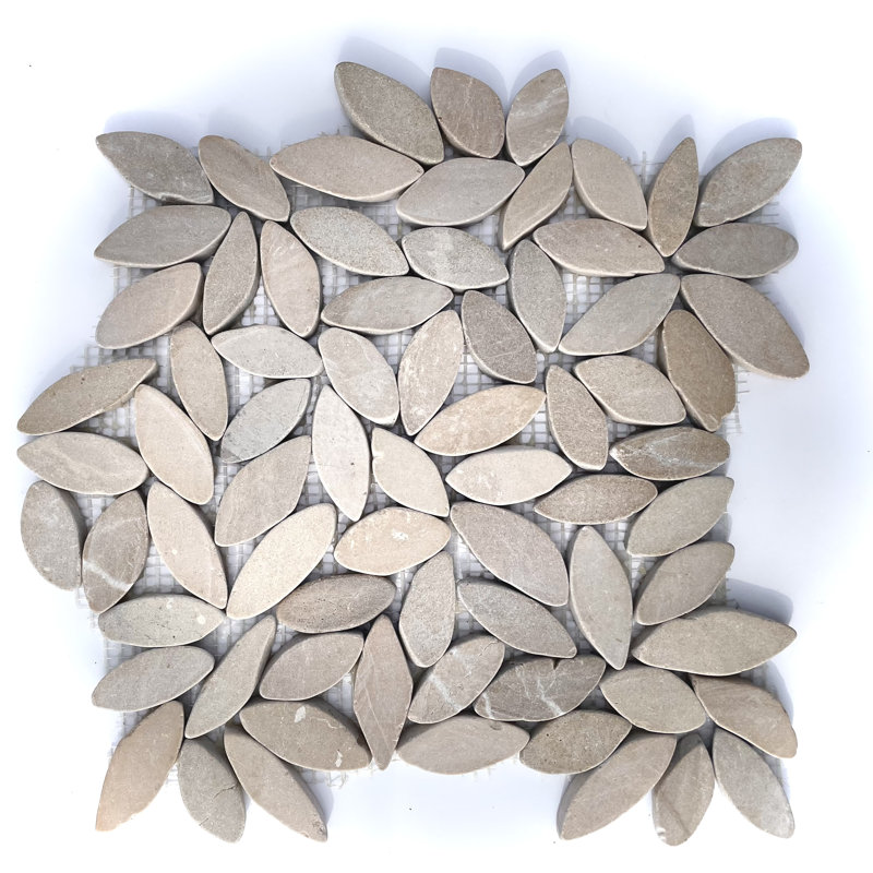 Mosaïque de plancher et de mur en galets de 12 po x 12 po Blossom Magnolia Floret