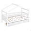 Lit simple en bois avec deux tiroirs-124917716