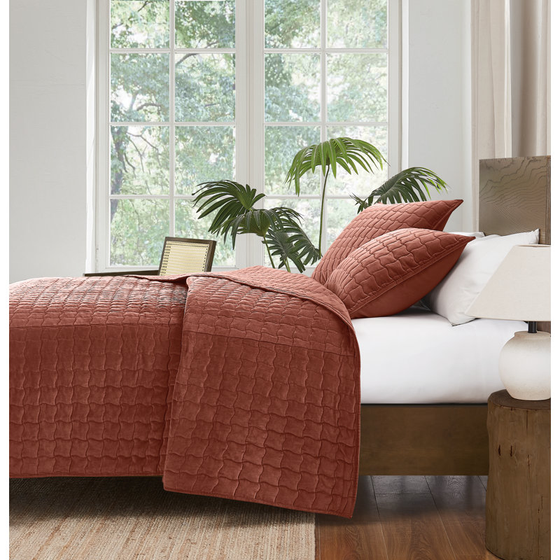 Ensemble de courtepointe Brooklyn Brooklyn, Rouille, Courtepointe simple très longue simple + 1 taie d