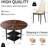 47" Round Walnut Dining Table Set, 5-Piece Modern Kitchen Table Set For 4-6 People, Real Wood Veneer Top With Storage Shelf & Steel Legs, Includes 4 Upholstered Chairs For Dining Room Or Kitchen