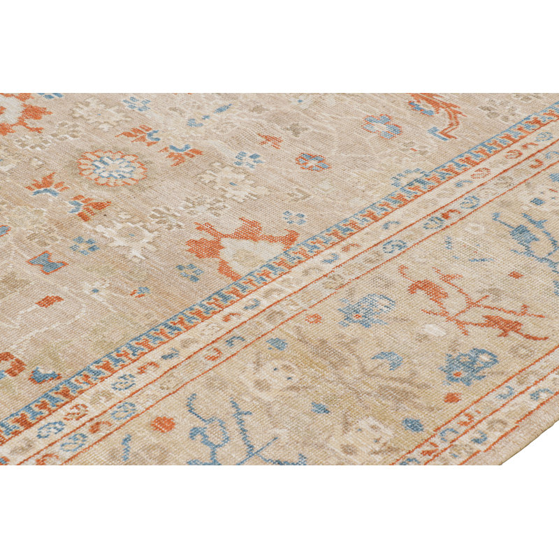 Rug & Kilim’S Oushak Style Rug In Beige And Orange With Floral Patterns