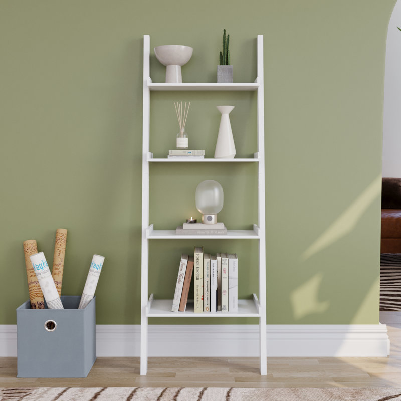 Ogilvie 56cm W Ladder Bookcase, White, 154cm H