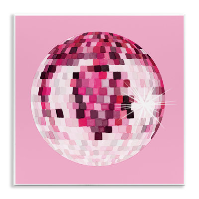 "Dazzling Pink Disco Ball", motif géométrique sur plaque par Hey Bre! Creative Studio