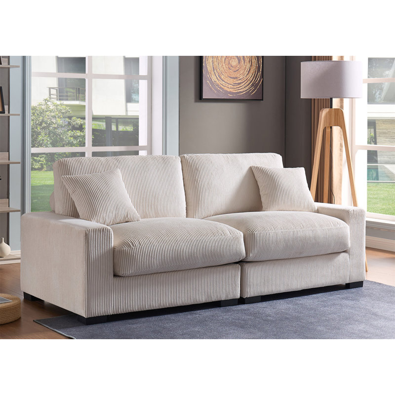 Canapé modulaire modulaire, canapé 4 places surdimensionné avec 2 repose-pieds et 2 coussins, polyvalent et confortable pour les salons modernes
