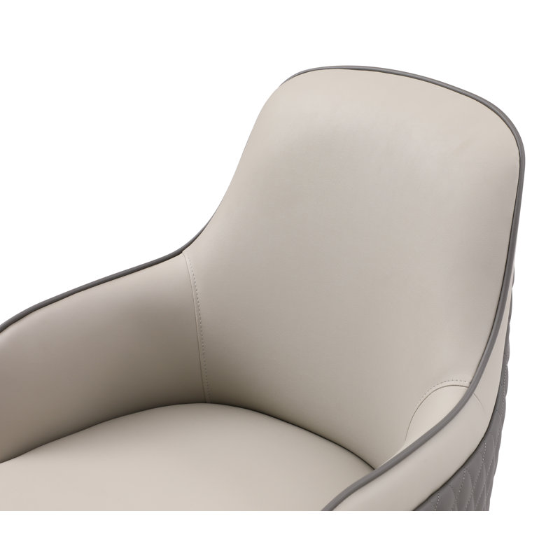 Chaise d'appoint capitonnée en gris