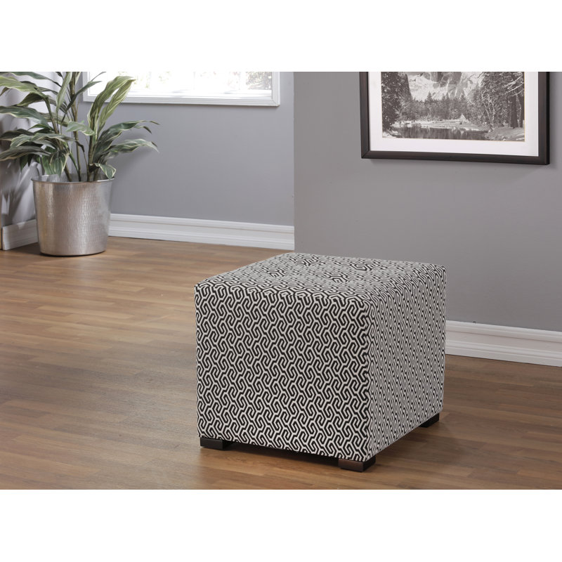 Repose-pieds Dalery, 100 % polyester noir / crème