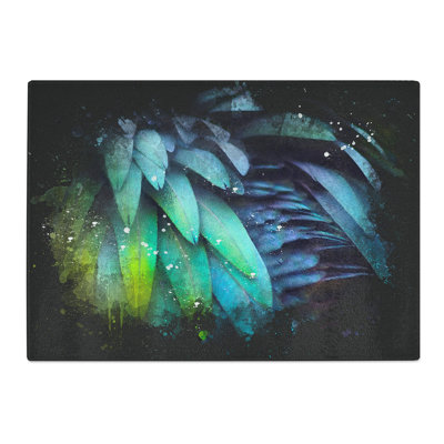 Tempered Glass Parrot Feathers Chopping Board