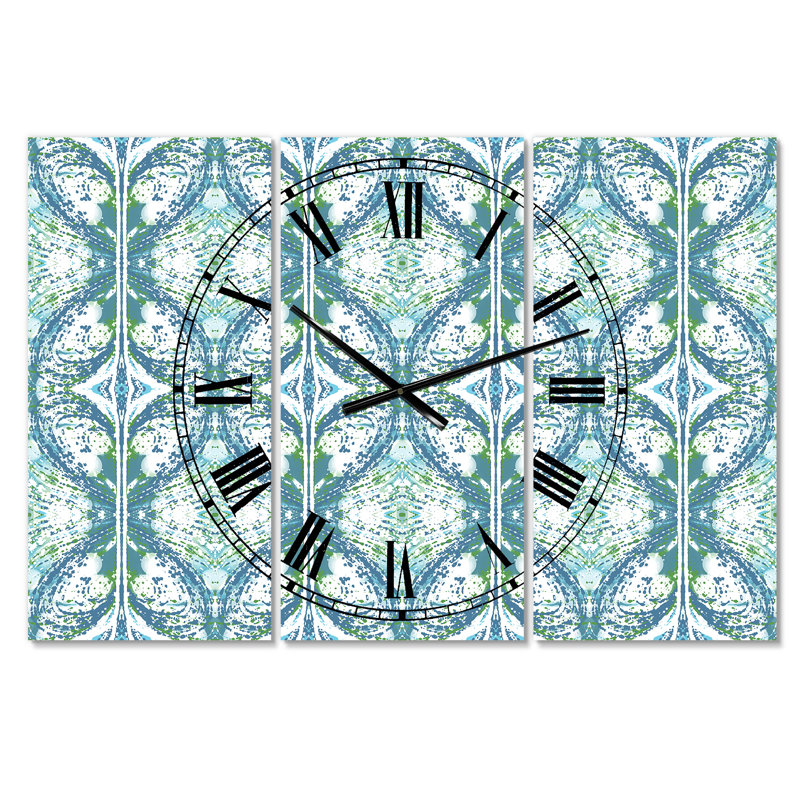 Horloge murale 3 panneaux Mid-Century