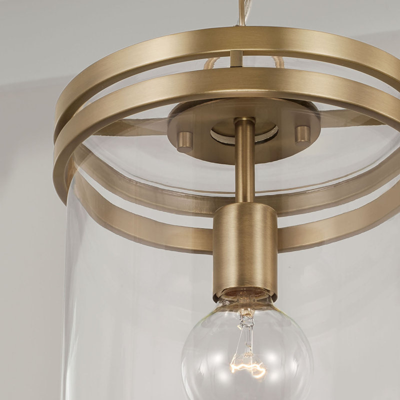 Luminaire suspendu cylindrique à 1 lumière Hippe, Laiton