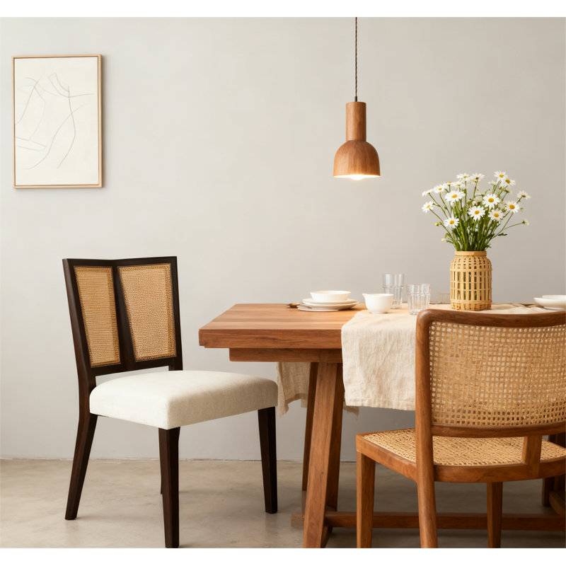 Chaise en rotin sans accoudoirs, Marron foncé