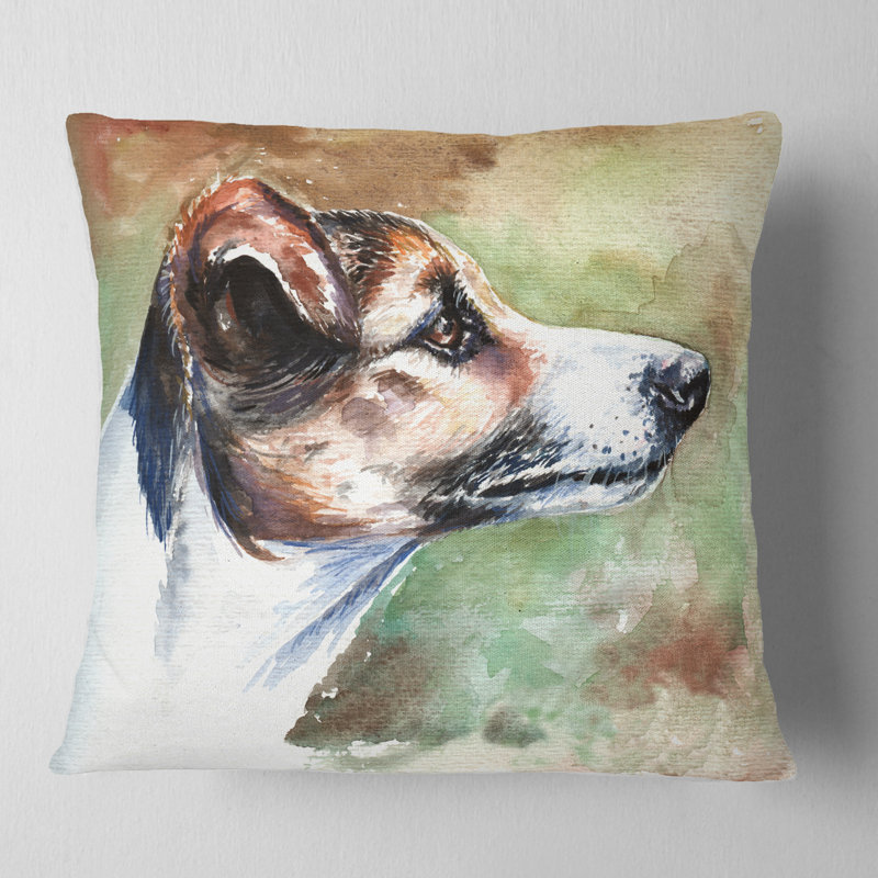 Jack Russell Terrier - coussin à imprimé animal, 16 po x 1 po, Coussin décoratif